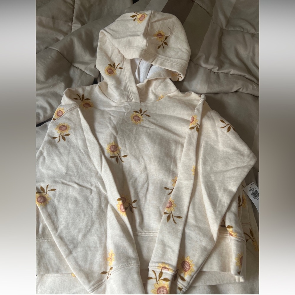 New Girls Old Navy Cream Sunflower Hoodie Sweatsuit